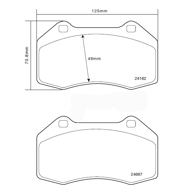 Pastiglie anteriori "HP2" BREMBO - Abarth 500 / 595 / 695