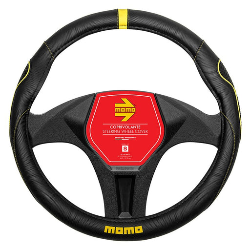 MOMO COPRIVOLANTE SUPERGRIP NERO-GIALLO - M - Autobox