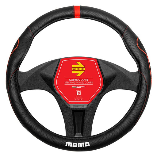 MOMO COPRIVOLANTE SUPERGRIP NERO-ROSSO - M - Autobox