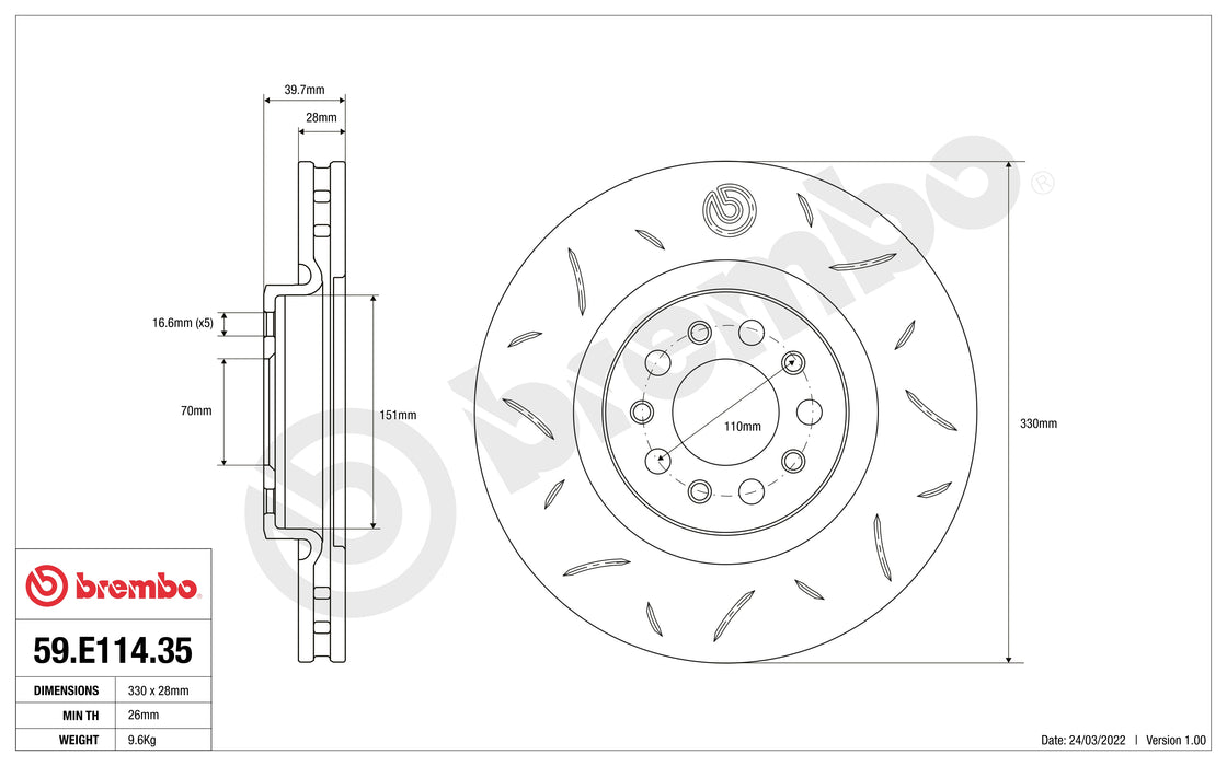 Dischi anteriori "SPORT TY3" BREMBO - Abarth 500 / 595 / 695