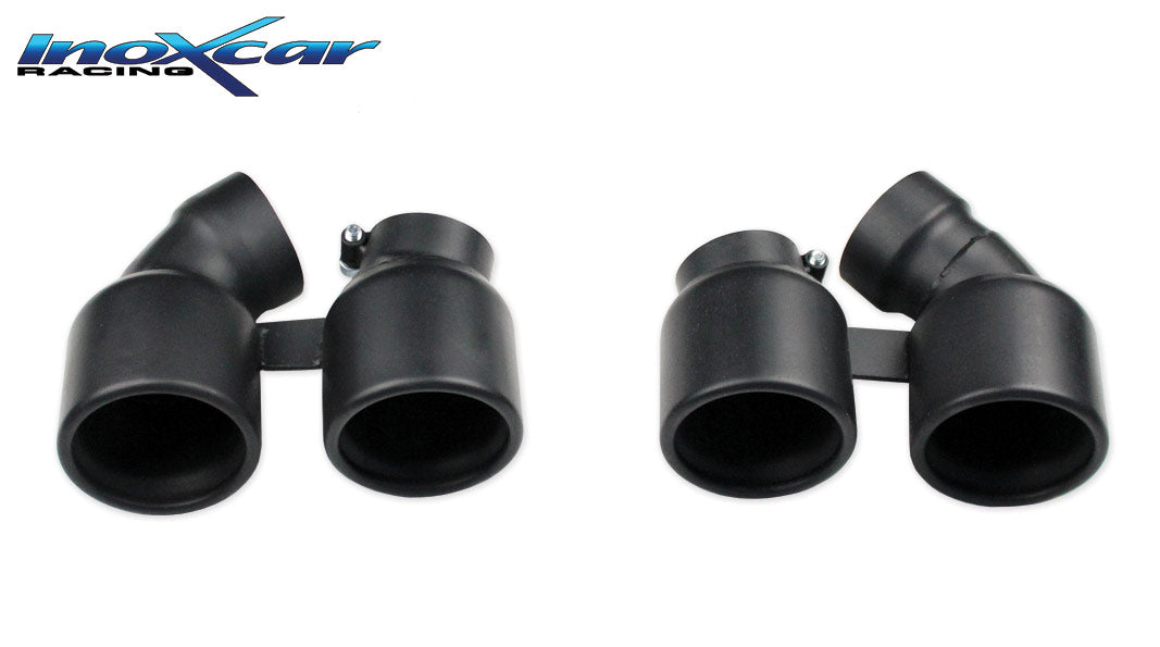 Kit uscite / End pipe 2x90 Black Ceramic destro e sinistro (compatibile con OV911.01-VALV.911.01 e impianto di serie) PORSCHE 911 Serie 991 Carrera Turbo 3.8 (540cv) 2016-- - Autobox