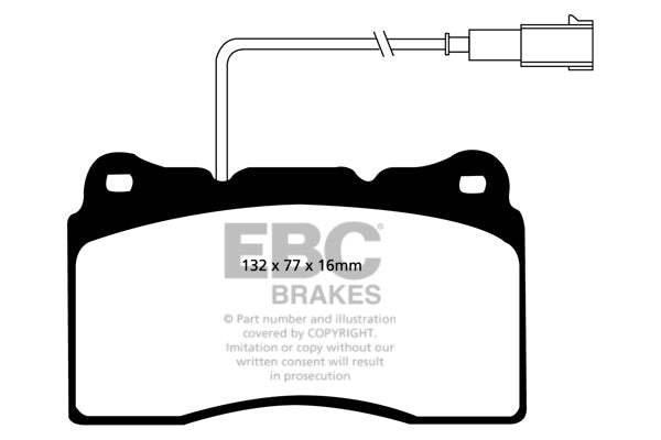 Pastiglie anteriori "YELLOWSTUFF" EBC BRAKES - Abarth 500 / 595 / 695