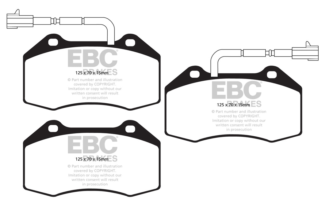 Pastiglie anteriori "YELLOWSTUFF" EBC BRAKES - Abarth 500 / 595 / 695