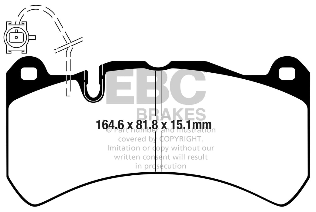 Pastiglie anteriori "YELLOWSTUFF" EBC BRAKES - Abarth 500 / 595 / 695