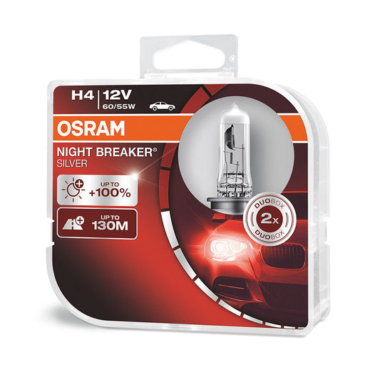 OSRAM LAMPADINE H4 12 V NIGHT BREAKER SILVER - Autobox