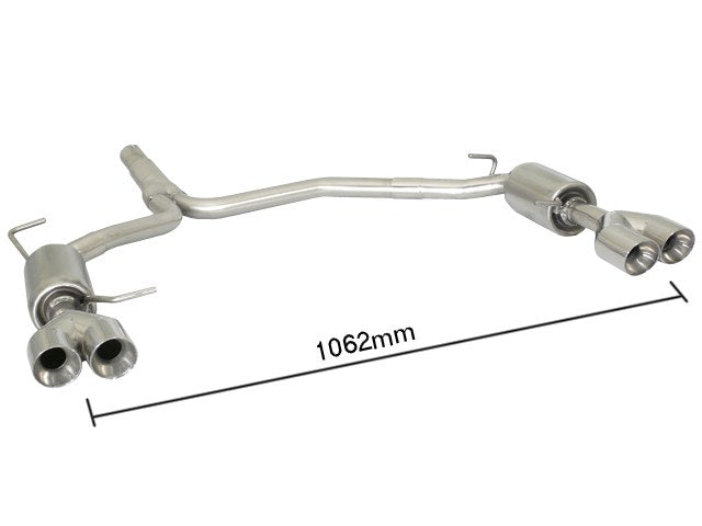 Posteriore inox sdoppiato con terminali rotondi 2 / 2x80 mm Sport Line sfalsati - Necessita modifica paraurti originale AUDI A4 (typ 8K - B8) 2007>>2015 - Autobox