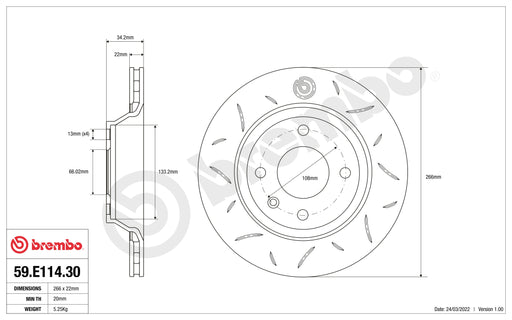 Disco Brembo Sport 59.E114.30 - Autobox