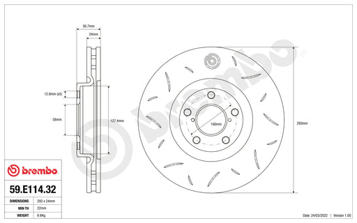 Disco Brembo Sport 59.E114.32 - Autobox