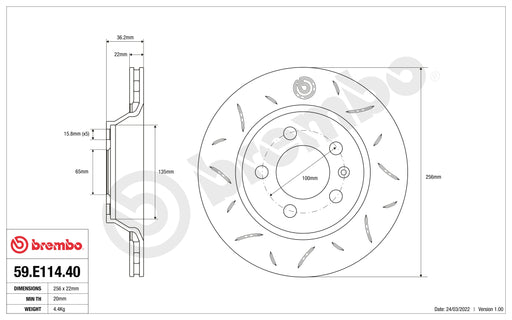 Disco Brembo Sport 59.E114.40 - Autobox