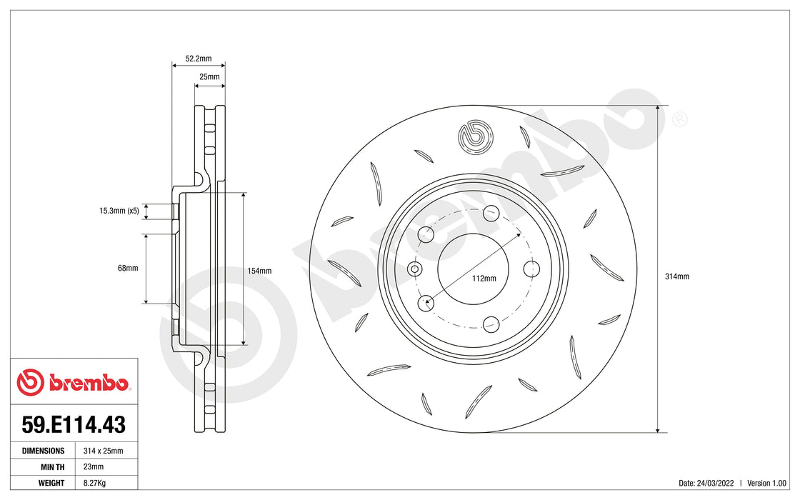 Disco Brembo Sport 59.E114.43 - Autobox