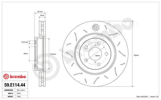 Disco Brembo Sport 59.E114.44 - Autobox