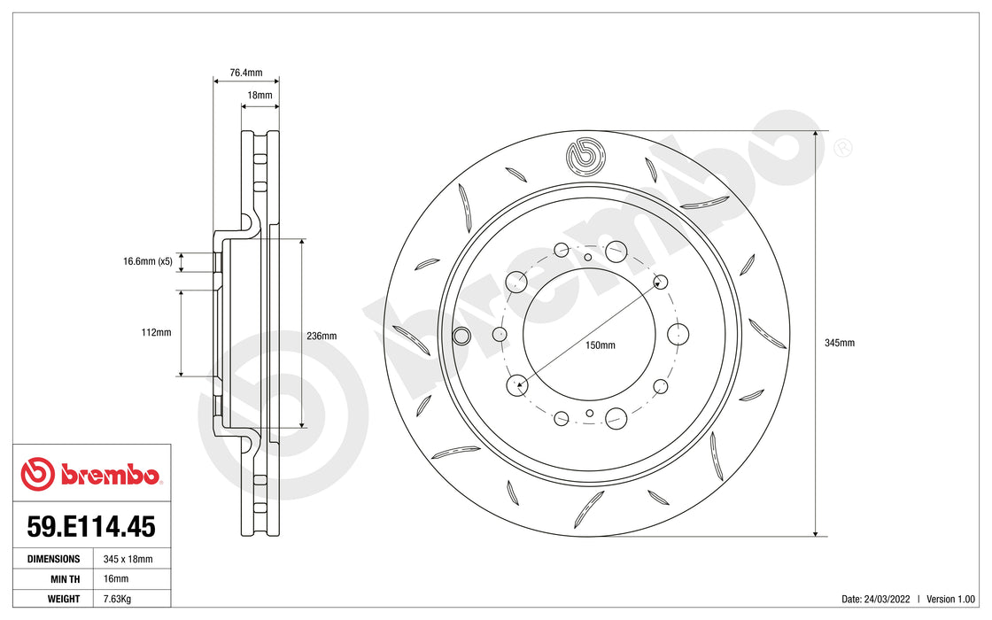 Disco Brembo Sport 59.E114.45 - Autobox