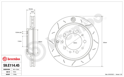 Disco Brembo Sport 59.E114.45 - Autobox