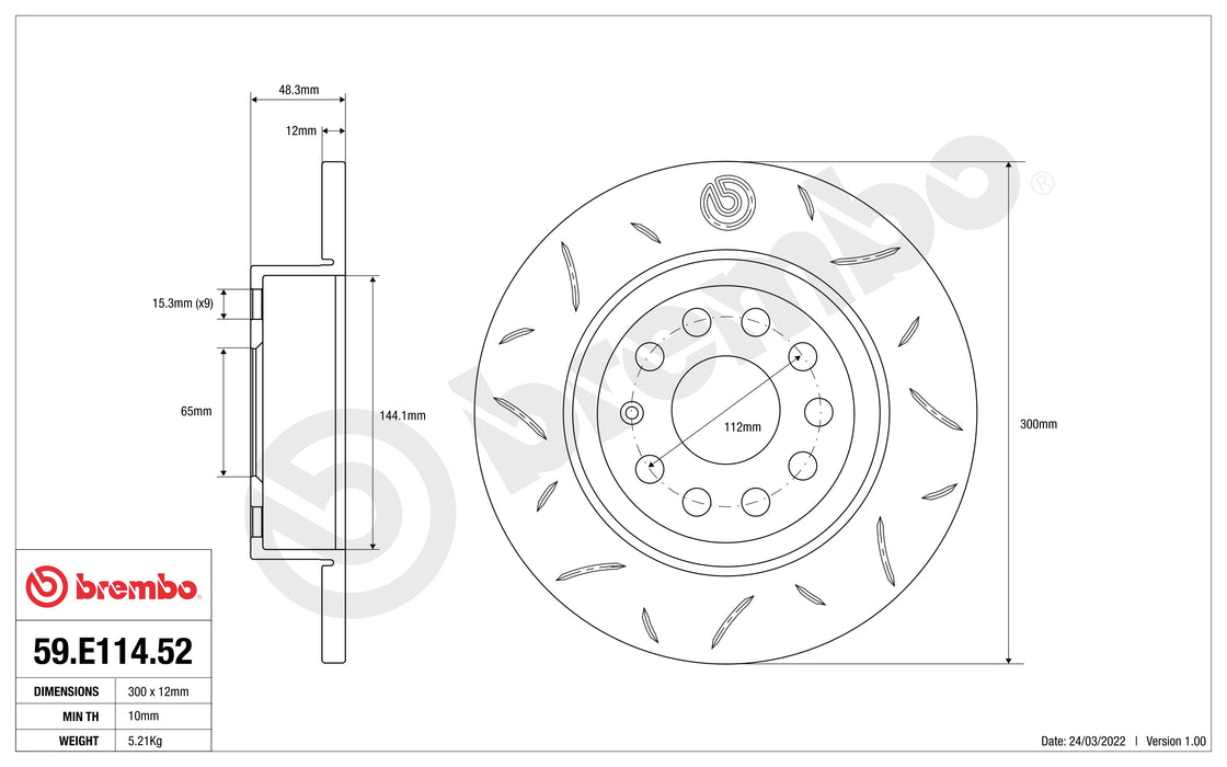 Disco Brembo Sport 59.E114.52 - Autobox