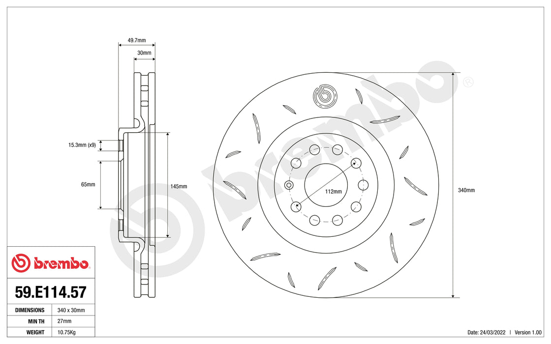 Disco Brembo Sport 59.E114.57 - Autobox