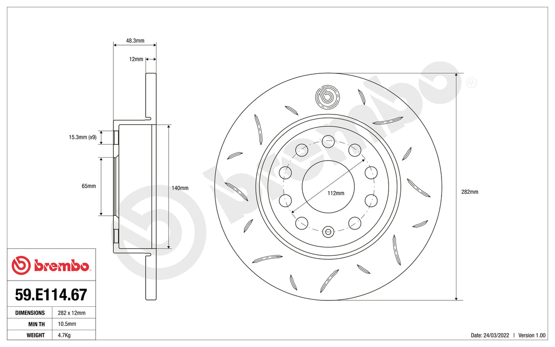 Disco Brembo Sport 59.E114.67 - Autobox