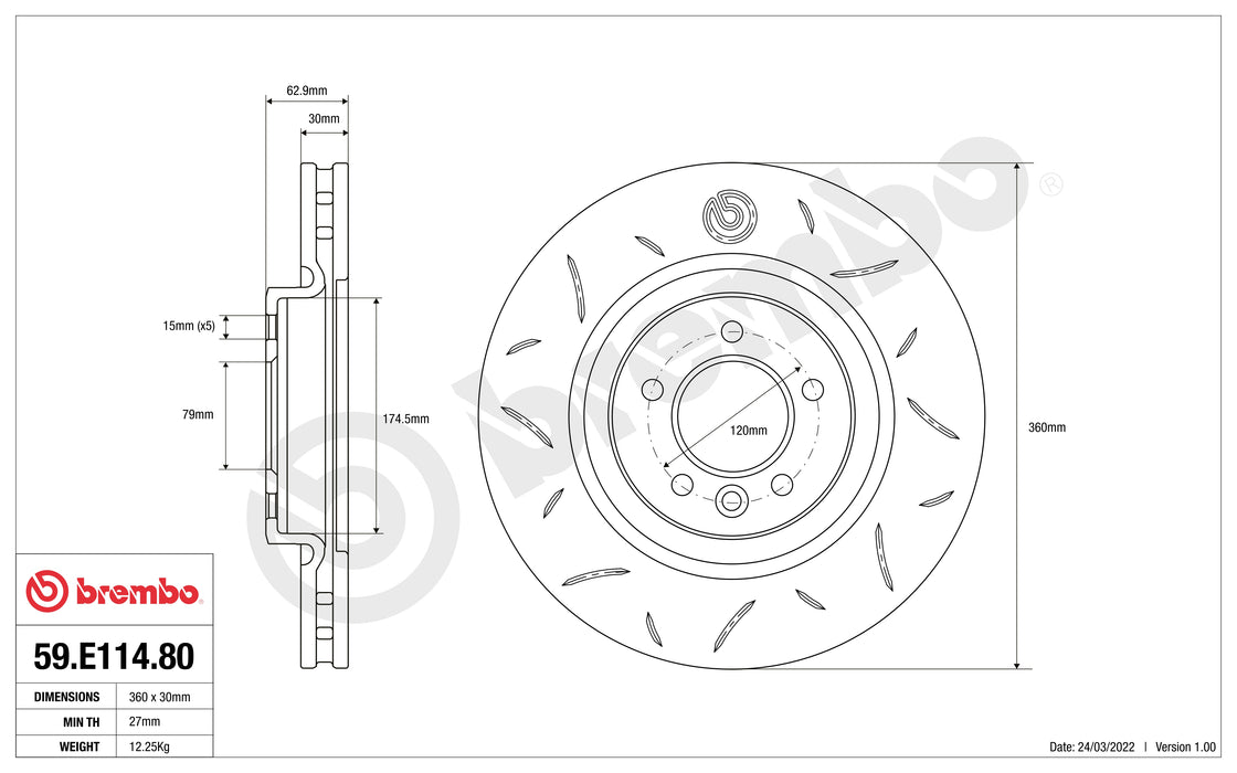 Disco Brembo Sport 59.E114.80 - Autobox