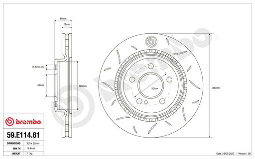 Disco Brembo Sport 59.E114.81 - Autobox