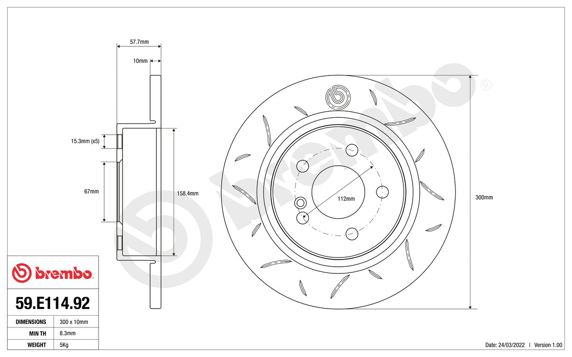 Disco Brembo Sport 59.E114.92 - Autobox