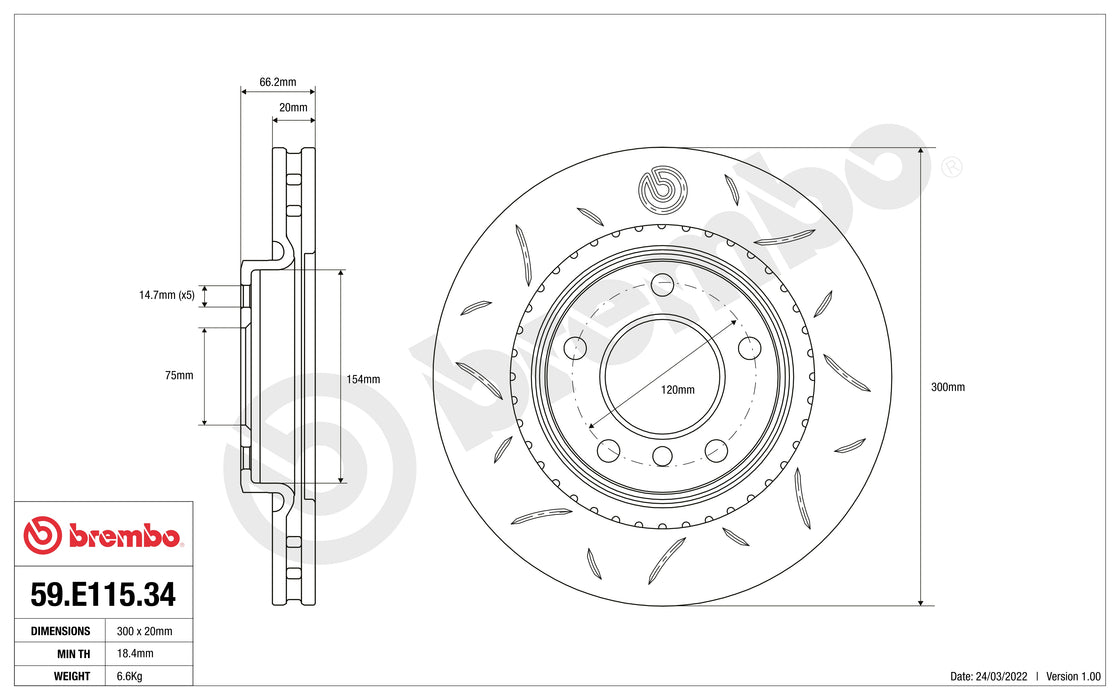 Disco Brembo Sport 59.E115.34 - Autobox