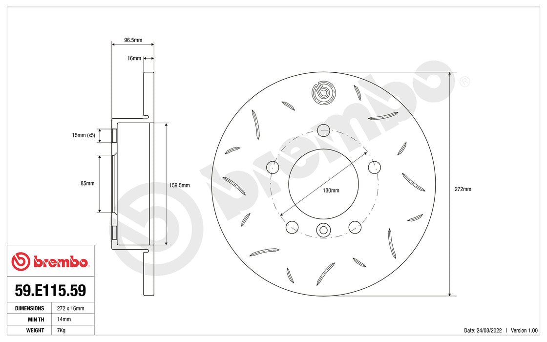 Disco Brembo Sport 59.E115.59 - Autobox